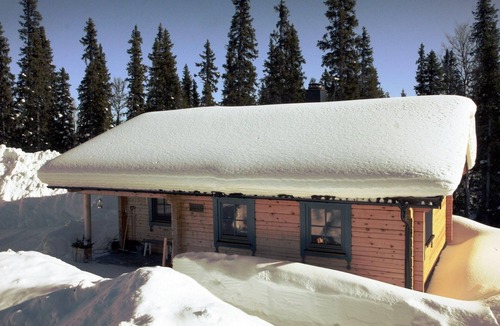 Galabodarna House | Charming modern log cabin with fireplace