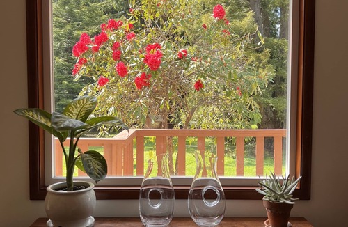 Bertsch-Oceanview House | Private mid-century modern hideaway in forest near the river and sea.