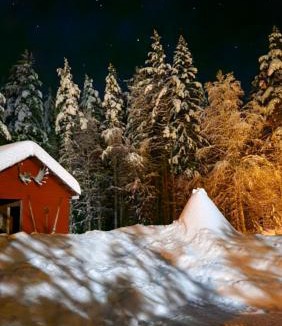 Norsjo House | Rustikale Stuga am See in schwedisch Lappland