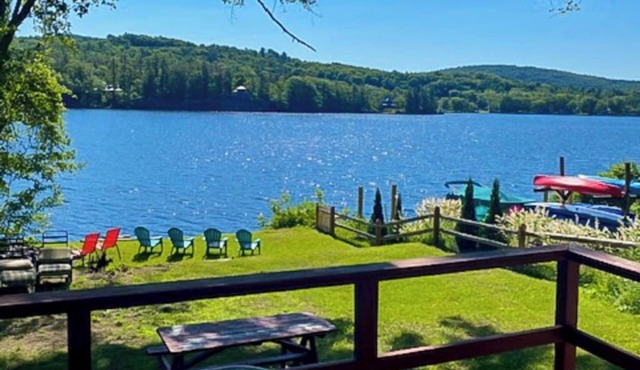 Dog-friendly lakefront oasis with scenic patio & firepit - near skiing & golf