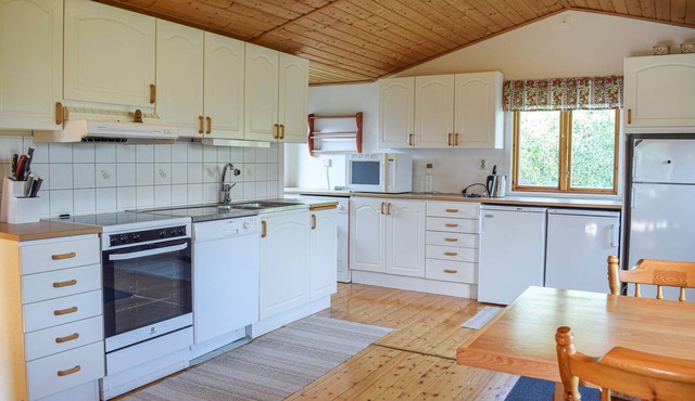 Here you will stay just over 200 meters from the beach and Kalmar Sound.
