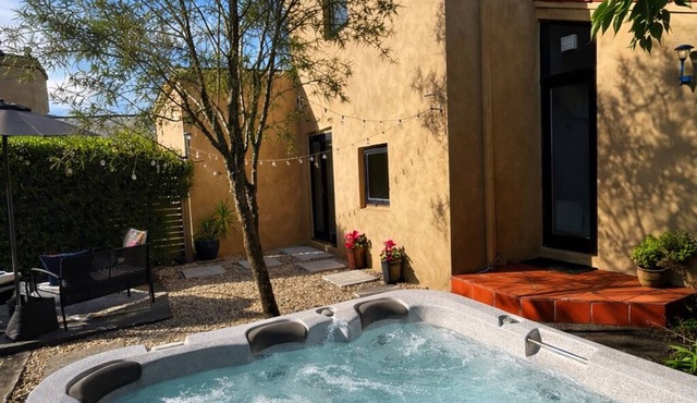 Private countryside retreat with outdoor spa, river access and orchard