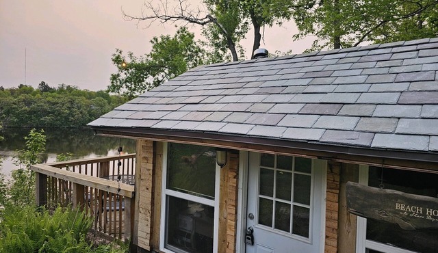 Tiny rustic cabin next to the Mississippi River in St. Cloud