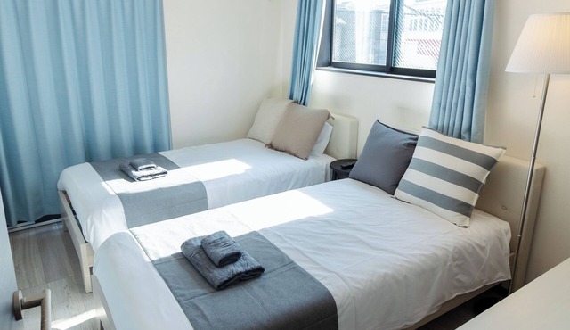 Tokyo Skytree 201 Elegance Blue Twin Room with Bath and WC